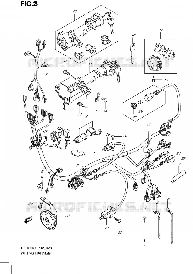 BEDRADING Suzuki SCOOTER 125 BURGMAN 2011  UH125GL0(P2)