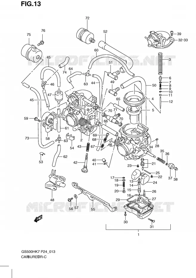 CARBURATOR Suzuki MOTO 500 GS-F 2008  GS500FHK8(P24)