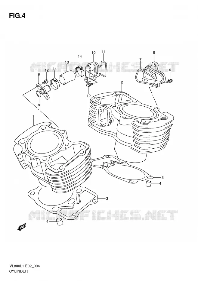 CILINDER Suzuki MOTO 800 VOLUSIA 2011  VL800CUEL1(E2)