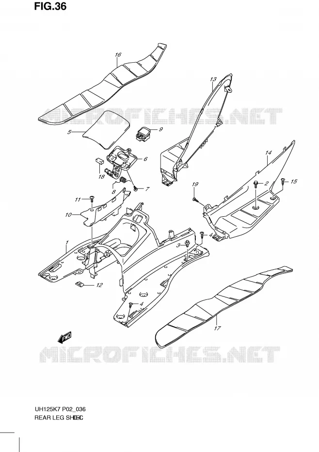 FOOTREST Suzuki SCOOTER 125 BURGMAN 2009  UH125GK9(P2)