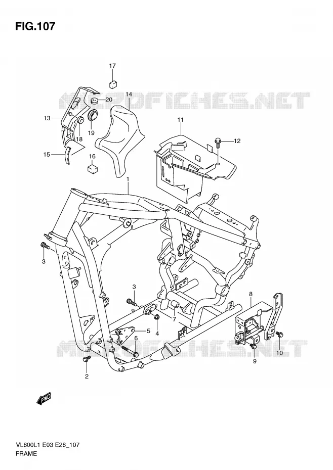 FRAME Suzuki MOTO 800 VOLUSIA 2011  VL800CL1(E3/E28)