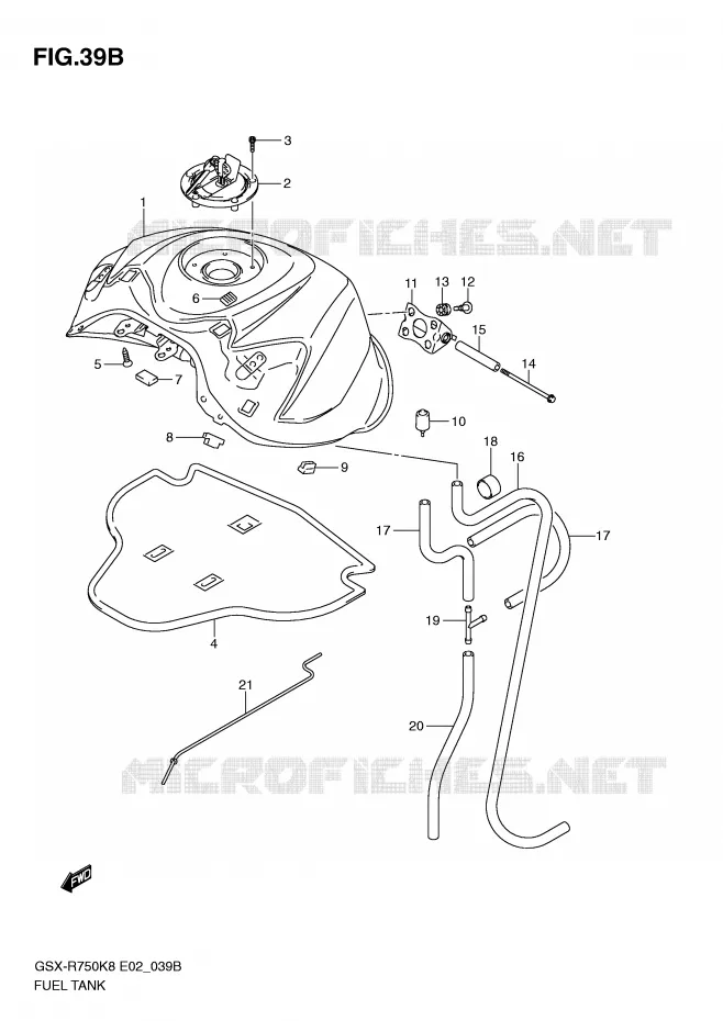 BENZINETANK (MODEL L0) Suzuki MOTO 750 GSX-R 2010  GSX-R750UFL0(E2)