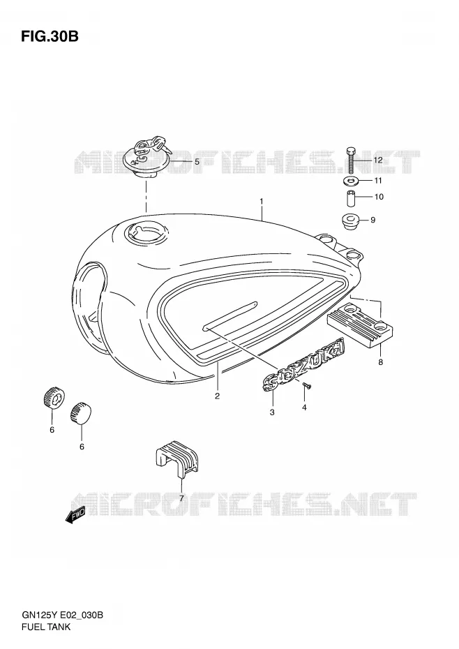 BENZINETANK (MODELE Y) Suzuki MOTO 125 GN 2000  GN125EY(E2)