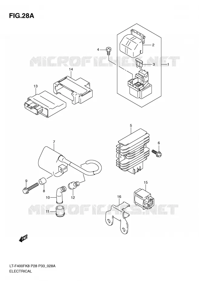ELEKTRISCH (MODEL L0) Suzuki QUAD 400 KINGQUAD 2010  LT-F400FL0(P28/P33)