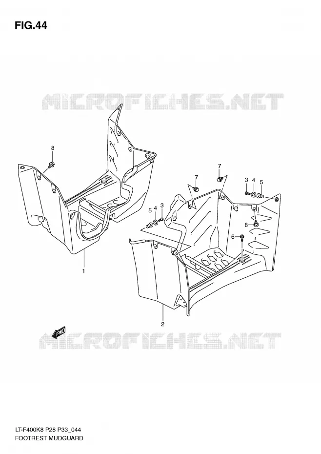FOOTREST - SPATBORD Suzuki QUAD 400 KINGQUAD 2008  LT-F400K8(P28/P33)