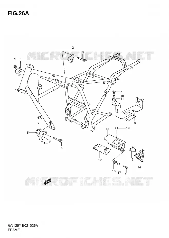 FRAME (MODELE Y/K1) Suzuki MOTO 125 GN 1999  GN125EX(E2)