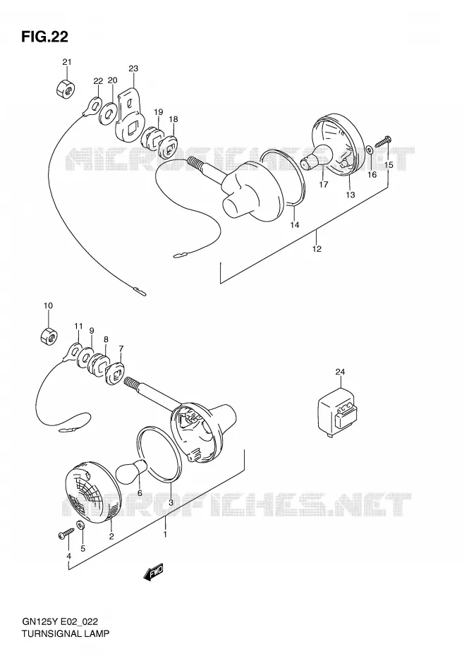 INDICATOREN (MODEL V/W/X E1,E2,E4,E18,E21,E22,E71,P9) Suzuki MOTO 125 GN 2000  GN125EY(E2)