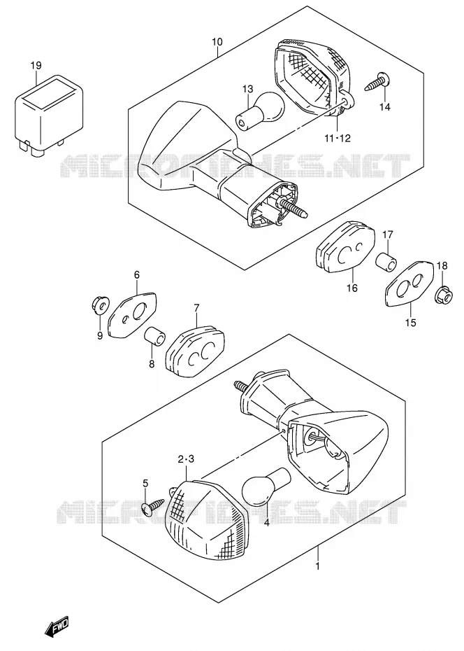 INDICATOREN (MODELE Y/K1) Suzuki MOTO 750 GSX-R 2001  GSX-R750U2K1(E2)