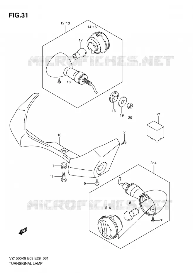 INDICATOREN Suzuki MOTO 1500 BOULEVARD 2010  VZ1500L0(E3/E28)