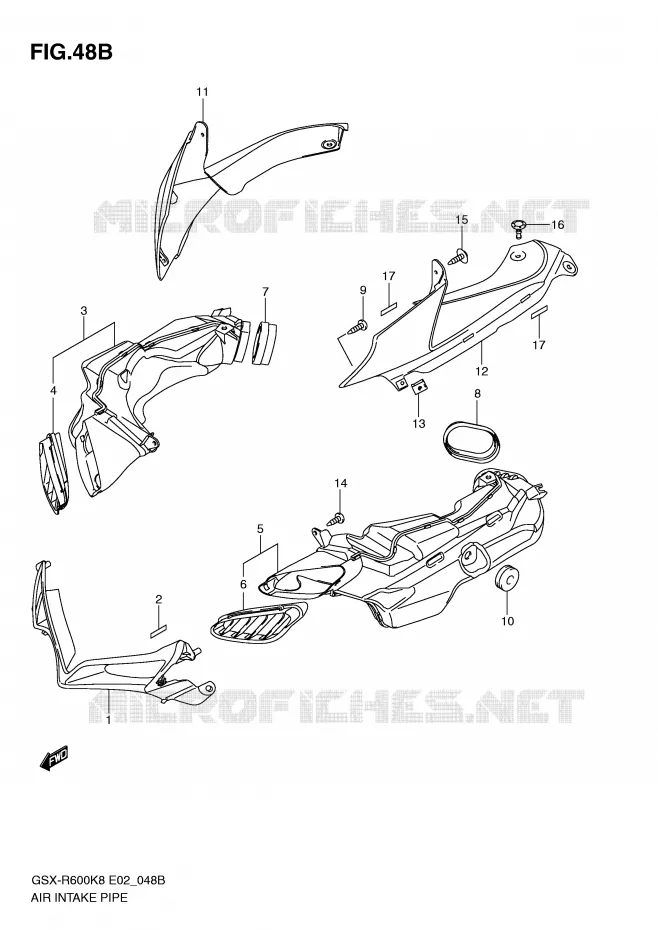 LUCHTINLAAT (MODEL L0) Suzuki MOTO 600 GSX-R 2008  GSX-R600U2K8(E2)