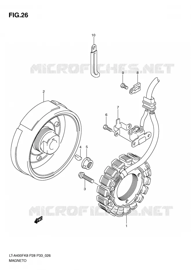 ONTSTEKING (MODEL K8/K9) Suzuki QUAD 400 KINGQUAD 2010  LT-A400FUL0(P28/P33)