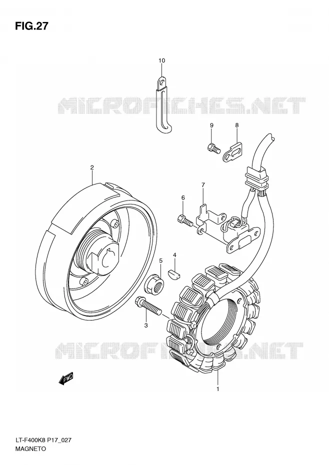 ONTSTEKING (MODEL K8/K9) Suzuki QUAD 400 KINGQUAD 2010  LT-F400L0(P17)