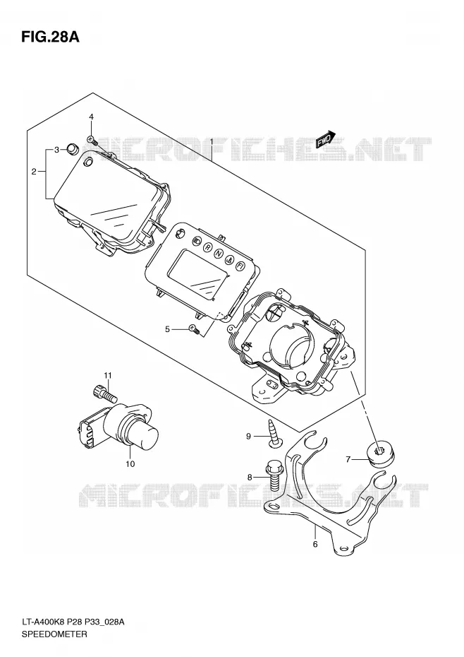 SNELHEIDSMETER (MODEL L0) Suzuki QUAD 400 KINGQUAD 2010  LT-A400L0(P28/P33)