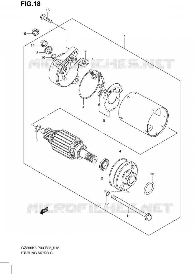 STARTMOTOR Suzuki MOTO 250 MARAUDER 2010  GZ250L0(P3)