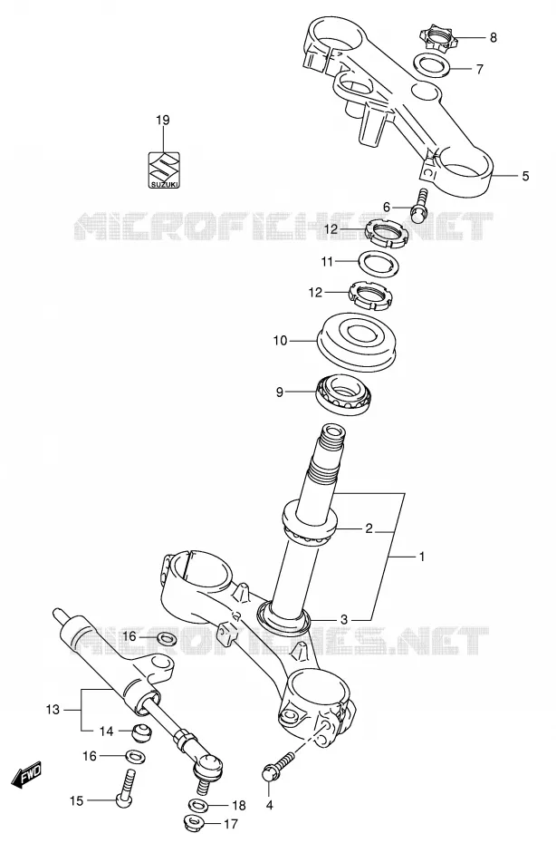 STUURKOLOM (E2/E54) Suzuki MOTO 750 GSX-R 2002  GSX-R750U2K2(E2)