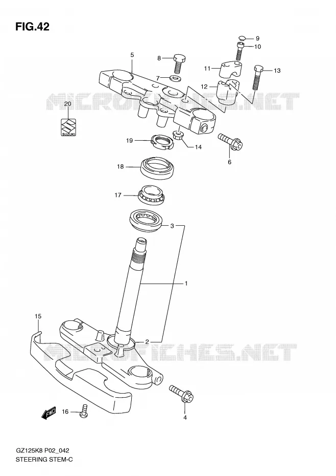 STUURKOLOM Suzuki MOTO 125 MARAUDER 2010  GZ125L0(P02)