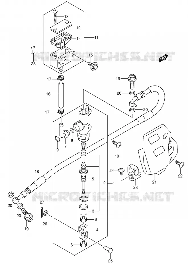 ACHTER HOOFDREMCILINDER Suzuki MOTO 400 DR-Z 2008  DR-Z400SK8(E3/E28)