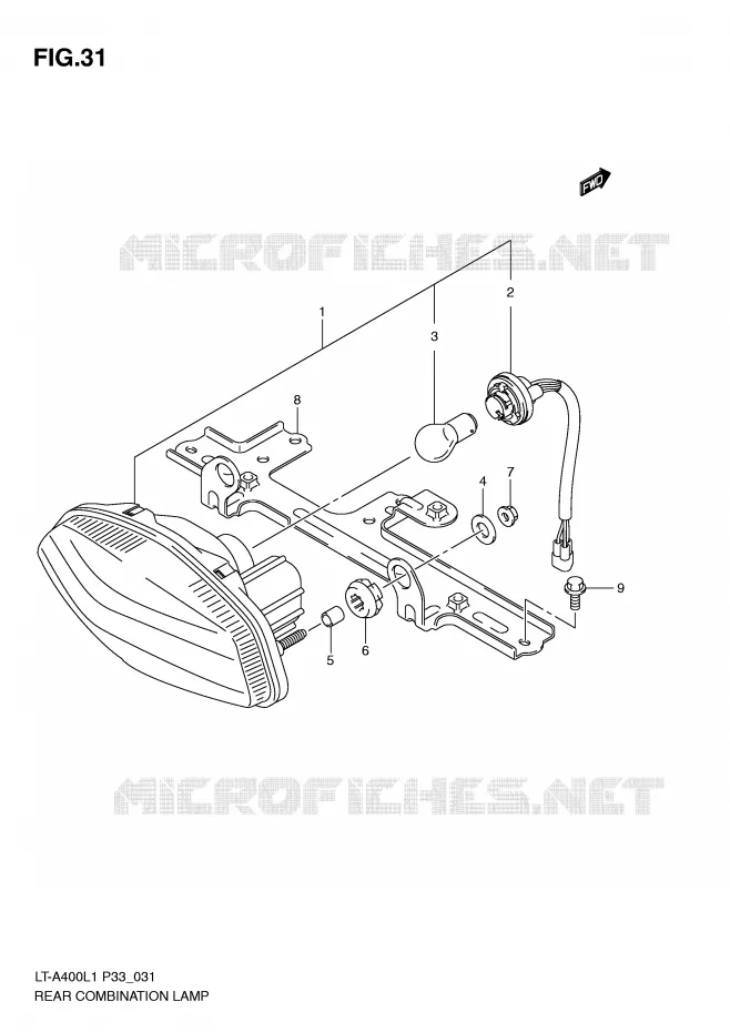 ACHTERLICHT Suzuki QUAD 400 KINGQUAD 2011  LT-A400L1(P33)