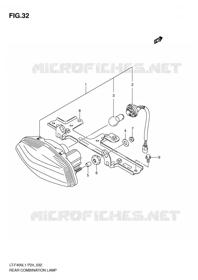 ACHTERLICHT Suzuki QUAD 400 KINGQUAD 2011  LT-F400L1(P24)