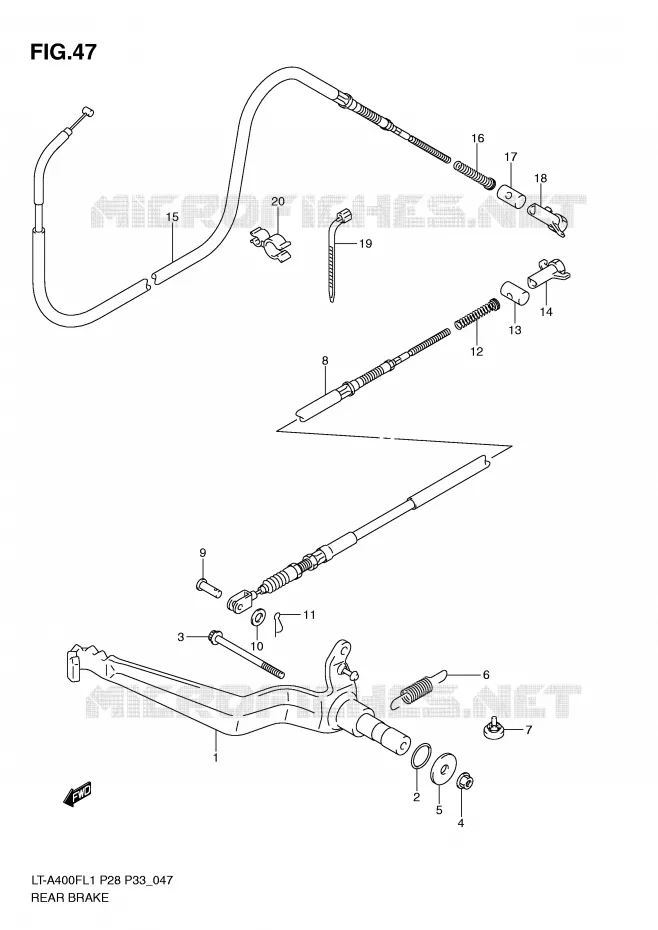 ACHTERREM Suzuki QUAD 400 KINGQUAD 2011  LT-A400FL1(P28/P33)