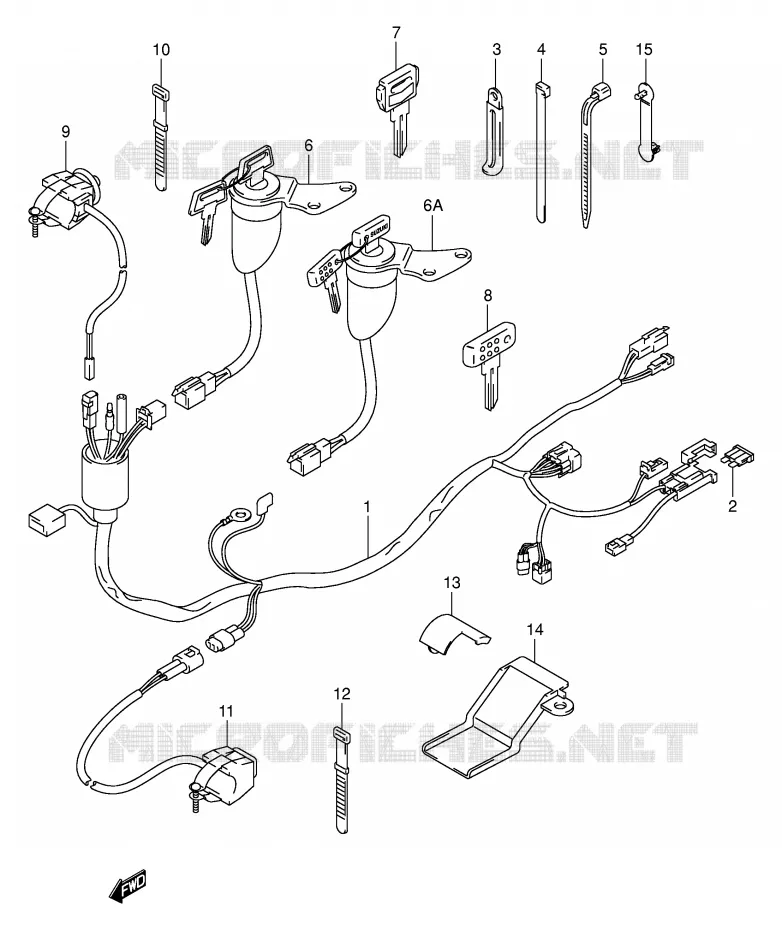 BEDRADING (DR-Z400EY/EK1/EK2/EK3/EK4) Suzuki MOTO 400 DR-Z 2000  DR-Z400EY(E3/E28)