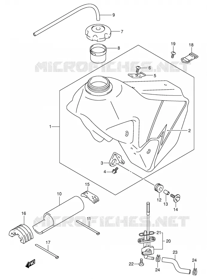 BENZINETANK (MODELE K3) Suzuki MOTO 400 DR-Z 2002  DR-Z400K2(E3/E28)