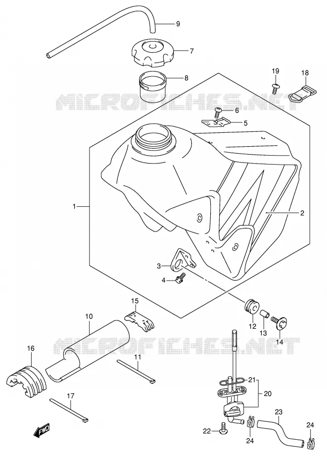 BENZINETANK (MODELE K4) Suzuki MOTO 400 DR-Z 2002  DR-Z400K2(E3/E28)