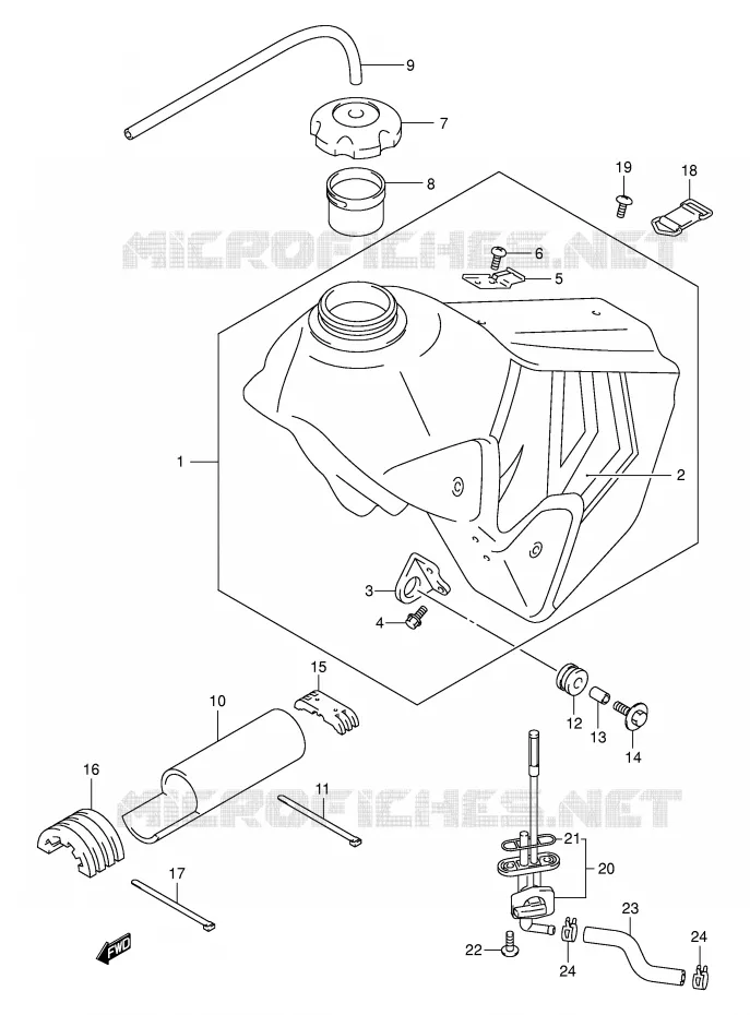 BENZINETANK (MODELE Y) Suzuki MOTO 400 DR-Z 2000  DR-Z400Y(E3/E28)