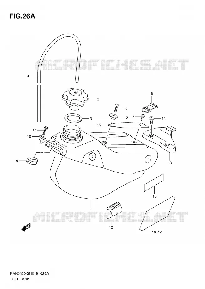 BENZINETANK (RM-Z450L1) Suzuki MOTO 450 RM-Z 2011  RM-Z450L1(E19)