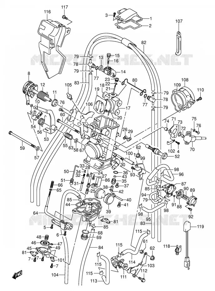 CARBURATOR (MODEL K3/K4) Suzuki MOTO 400 DR-Z 2002  DR-Z400K2(E3/E28)