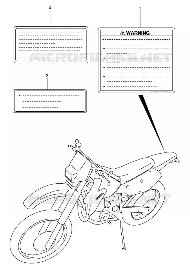 ETIKET (MODEL Y/K1/K2/K3) Suzuki MOTO 400 DR-Z 2003  DR-Z400EK3(E3/E28)