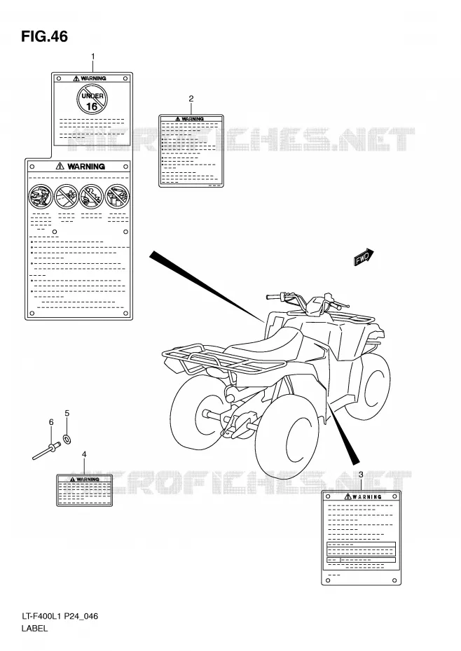 ETIKET Suzuki QUAD 400 KINGQUAD 2011  LT-F400L1(P24)