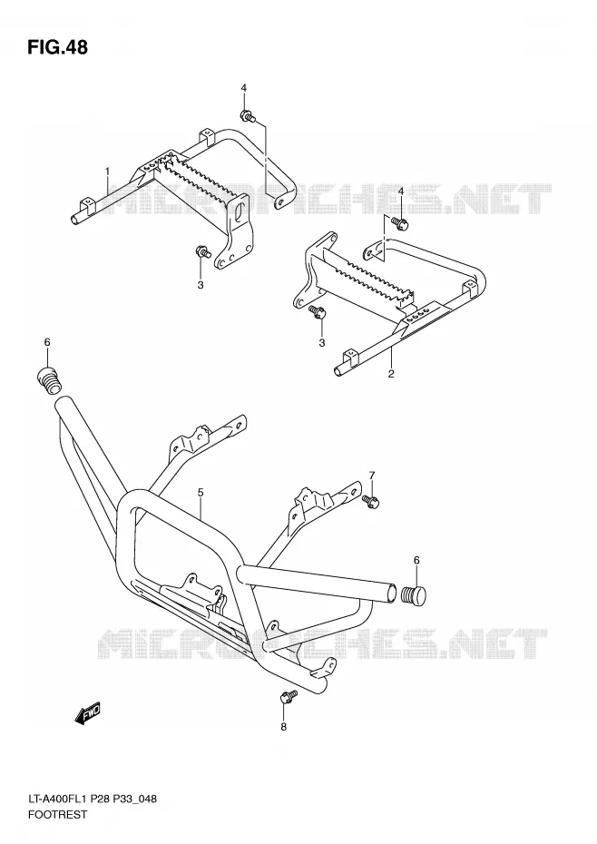 FOOTREST Suzuki QUAD 400 KINGQUAD 2011  LT-A400FZL1(P28/P33)