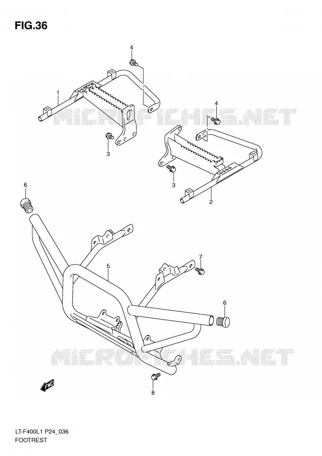 FOOTREST Suzuki QUAD 400 KINGQUAD 2011  LT-F400L1(P24)