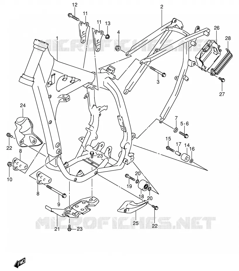 FRAME Suzuki MOTO 400 DR-Z 2003  DR-Z400EK3(E3/E28)