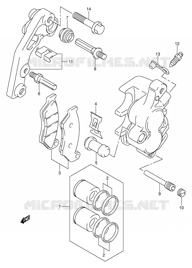 FRONT CALIPER Suzuki MOTO 400 DR-Z 2003  DR-Z400K3(E3/E28)