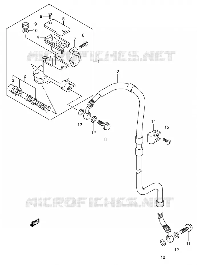FRONT HOOFDREMCILINDER Suzuki MOTO 400 DR-Z 2009  DR-Z400SK9(E3/E28)