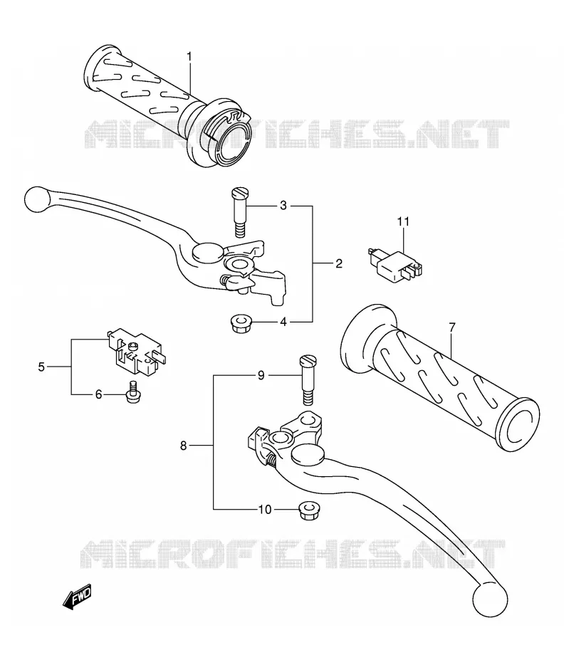 HANDGRIPS - LEVERS Suzuki MOTO 1300 HAYABUSA 2002  GSX1300RU2K2(E2)