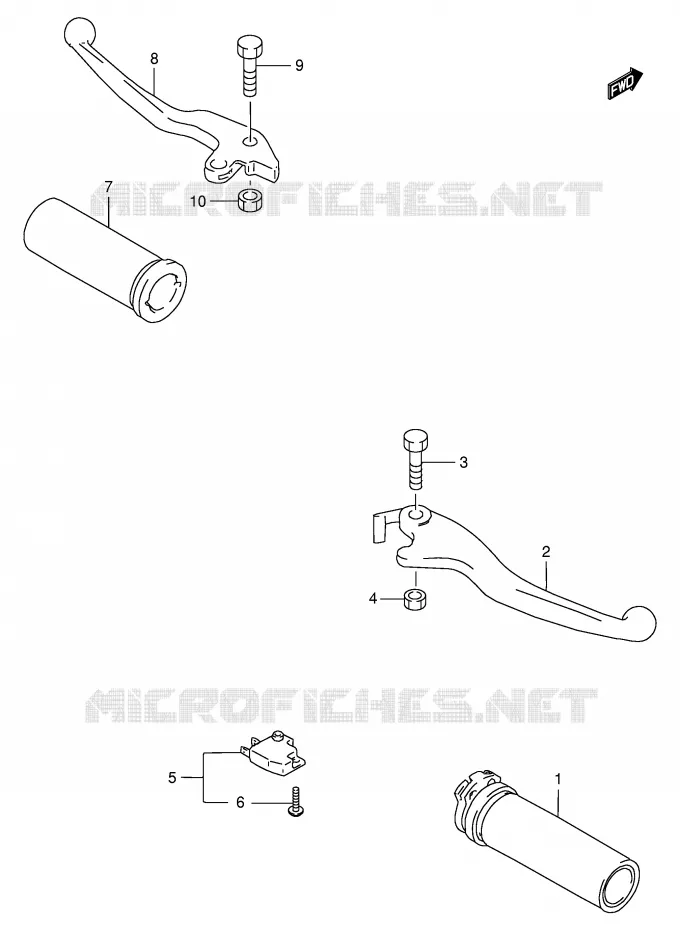 HANDGRIPS - LEVERS Suzuki MOTO 600 INTRUDER 1996  VS600GLT(E2)