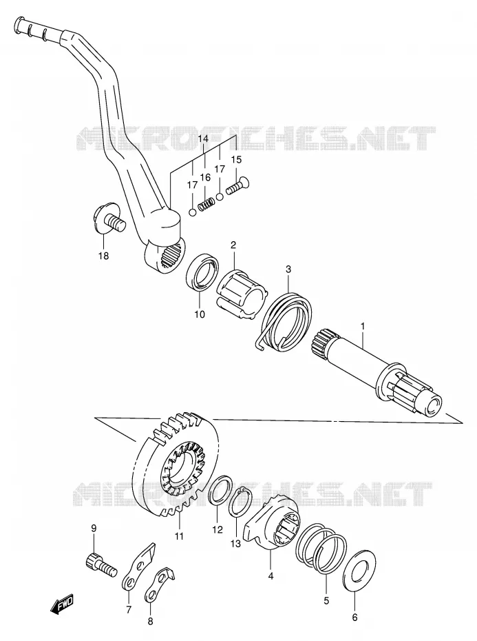 KICKSTARTER  (DR-Z400Y/K1/K2/K3/K4) Suzuki MOTO 400 DR-Z 2003  DR-Z400EK3(E3/E28)