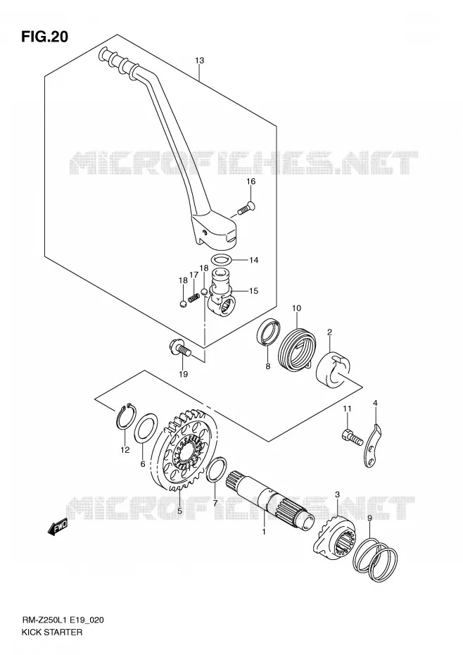 KICKSTARTER Suzuki MOTO 250 RM-Z 2011  RM-Z250L1(E19)
