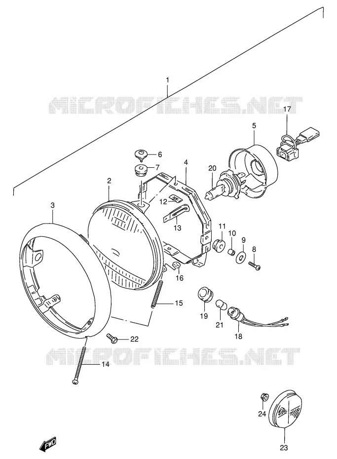 KOPLAMP (MODELE S) Suzuki MOTO 600 INTRUDER 1996  VS600GLUT(E2)
