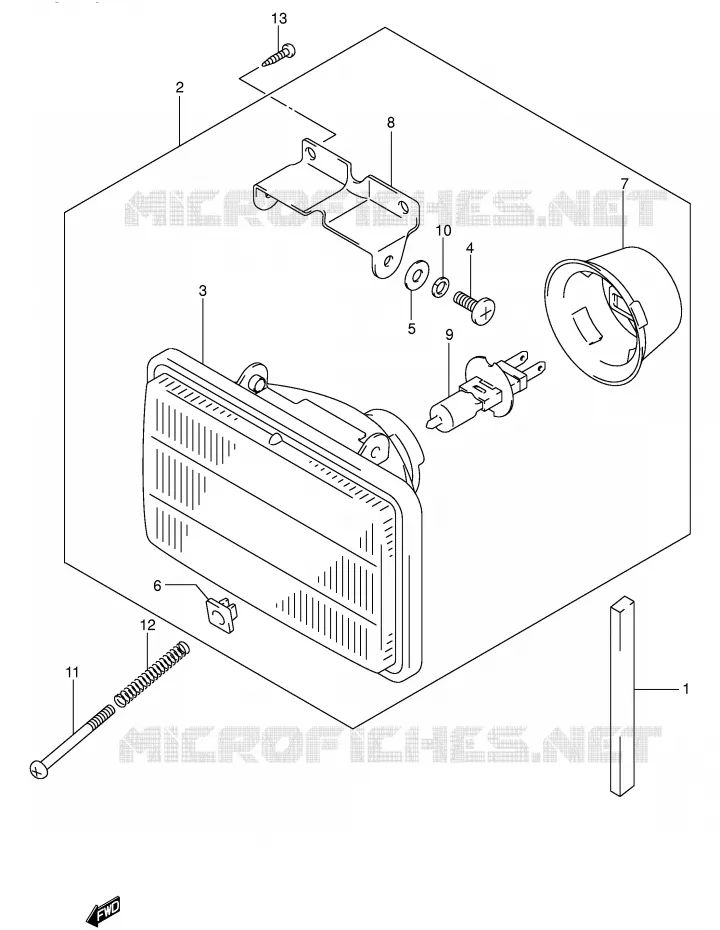 KOPLAMP (MODELE Y/K1) Suzuki MOTO 400 DR-Z 2001  DR-Z400EK1(E3/E28)