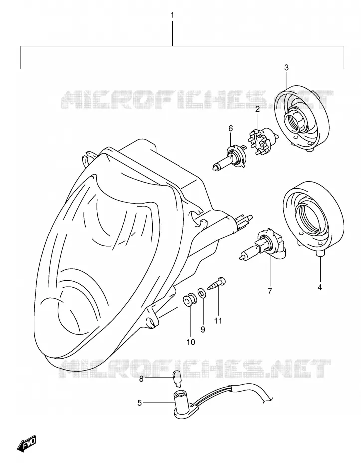 KOPLAMP Suzuki MOTO 1300 HAYABUSA 2003  GSX1300RUZK3(E2)