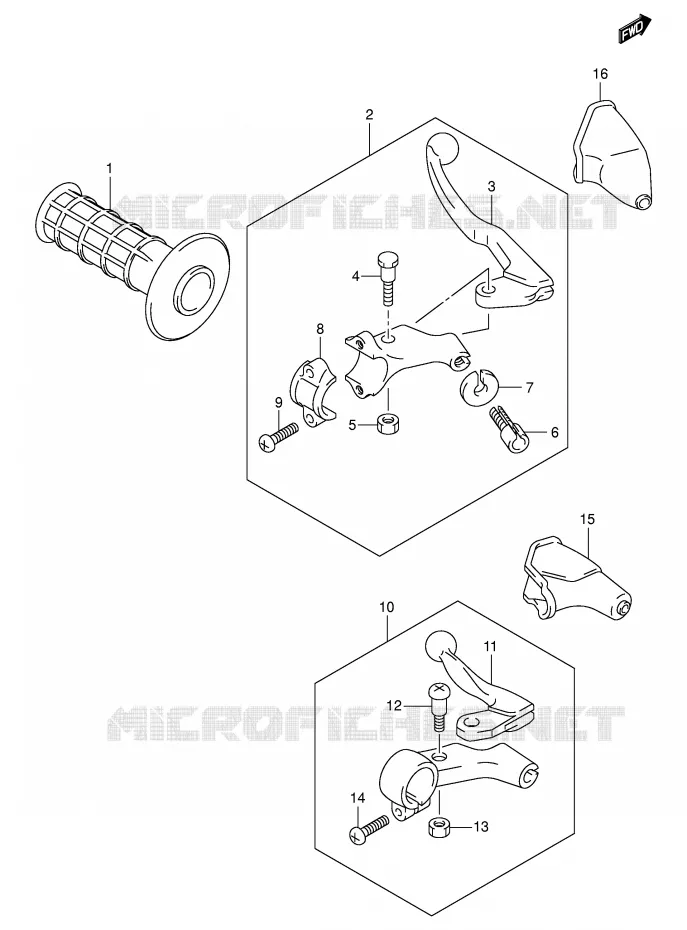 LINKER HENDEL - HANDGREEP (DR-Z400Y/K1/K2/K3/K4) Suzuki MOTO 400 DR-Z 2003  DR-Z400K3(E3/E28)