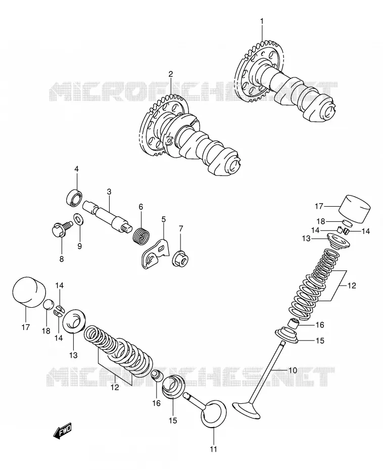 NOKKENAS - VALVES Suzuki MOTO 400 DR-Z 2002  DR-Z400K2(E3/E28)