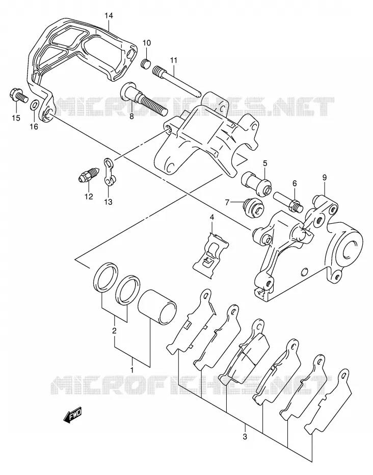 REAR CALIPER Suzuki MOTO 400 DR-Z 2001  DR-Z400EK1(E3/E28)