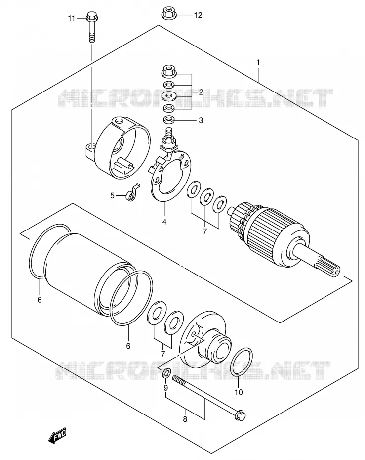 STARTMOTOR (DR-Z400EY/EK1/EK2/EK3/EK4) Suzuki MOTO 400 DR-Z 2000  DR-Z400Y(E3/E28)