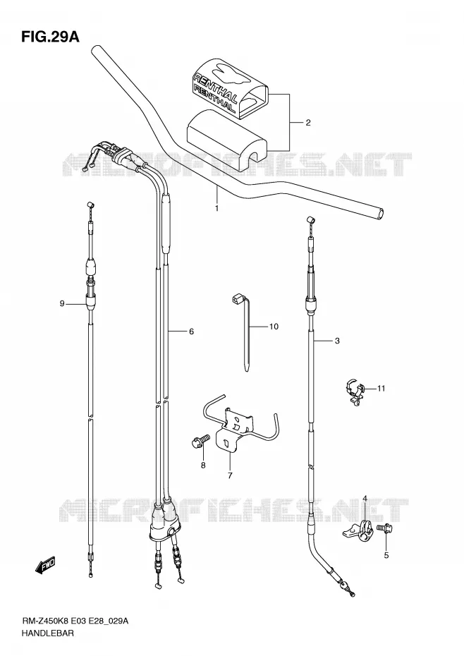 STUUR (RM-Z450L1) Suzuki MOTO 450 RM-Z 2009  RM-Z450K9(E3/E28)