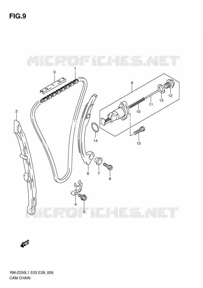 TIMING Suzuki MOTO 250 RM-Z 2011  RM-Z250L1(E3/E28)